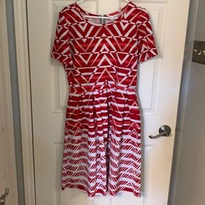 Lularoe Amelia dress. Red and white XL